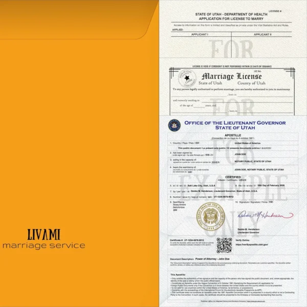 Оформление и доставка пакета документов с LIVAMI marriage service